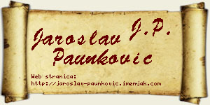 Jaroslav Paunković vizit kartica